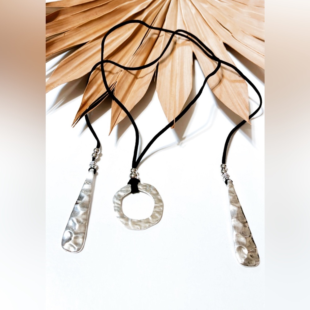 Silver boho necklace S583 - Picture 2 of 3